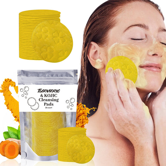 Almohadillas limpiadoras exfoliantes de cúrcuma Esponjas faciales comprimidas Herramientas para el cuidado de la piel para el rostro