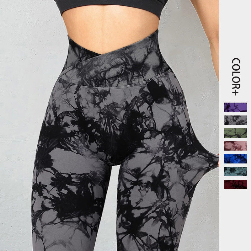 Leggings sin costuras con efecto tie-dye