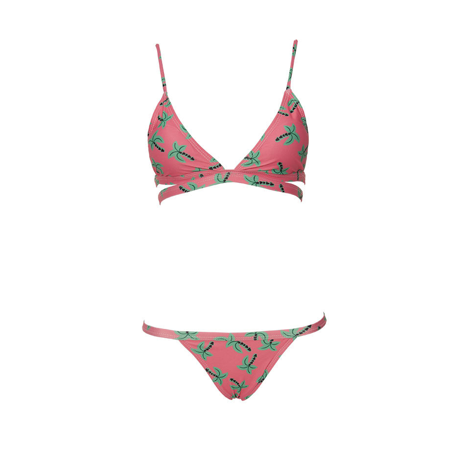 Bikini con estampado de palma