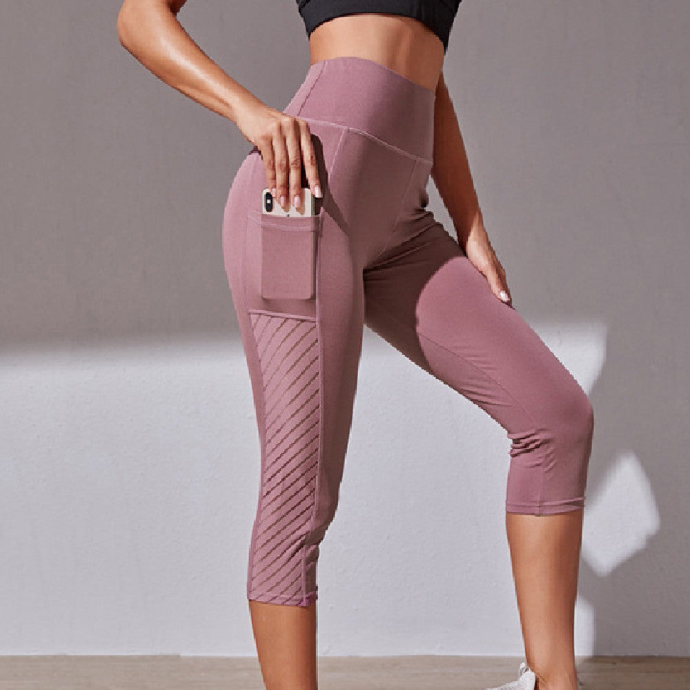 Pantalones de yoga cortos con bolsillo