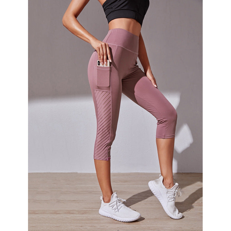 Pantalones de yoga cortos con bolsillo