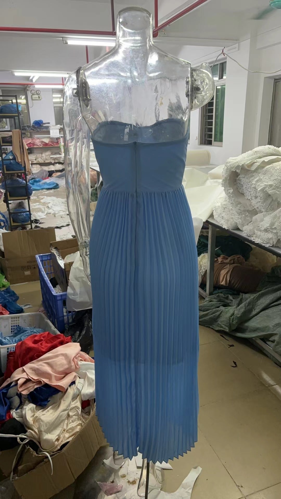 Vestido ajustado plisado