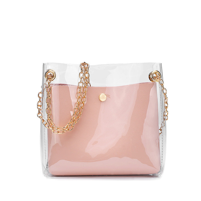 Bolso cubo transparente