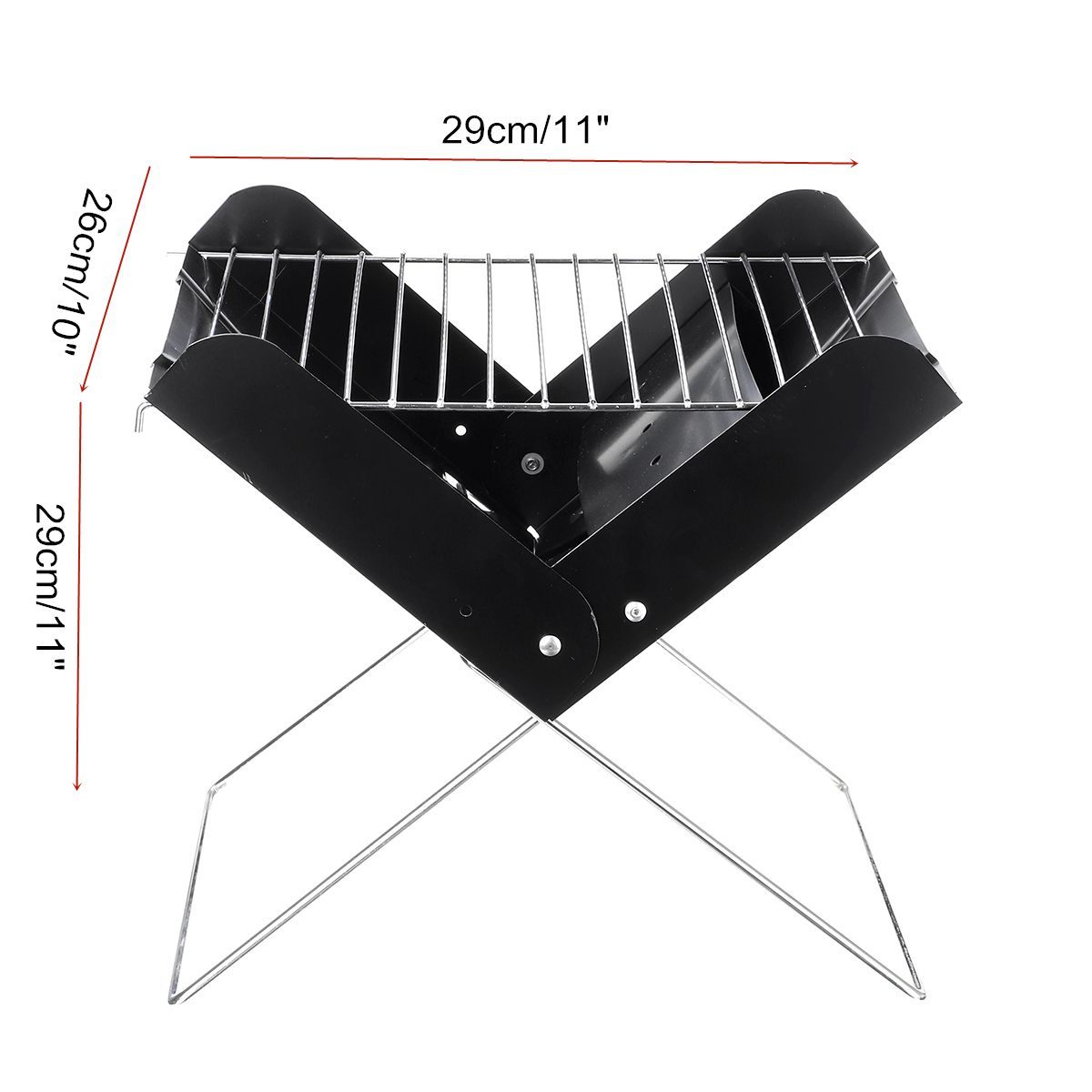 Barbacoa plegable de acero inoxidable