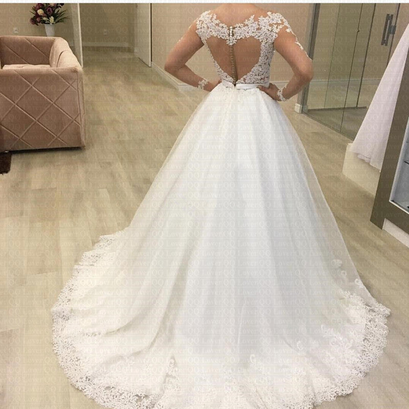 Vestido de novia de manga larga