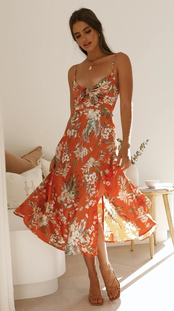 Vestido estampado con tirantes