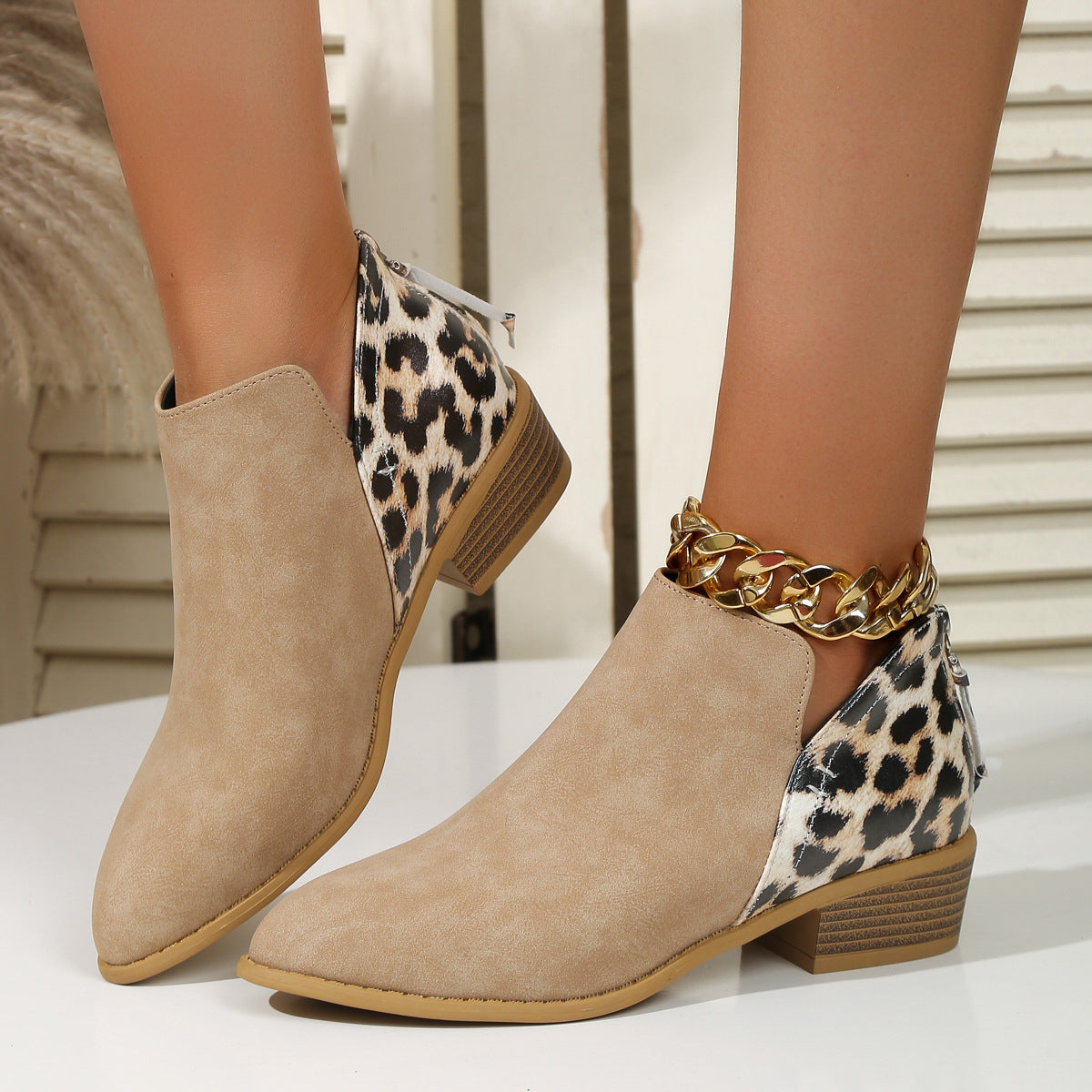 Botas con estampado de leopardo