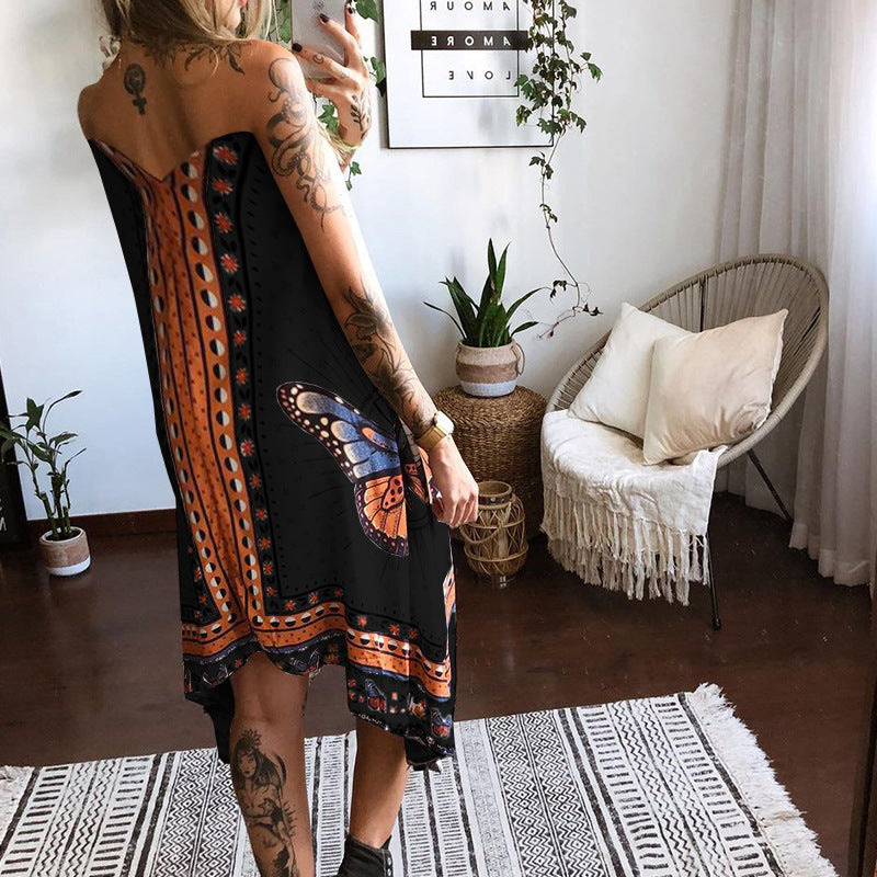 Vestido irregular estampado