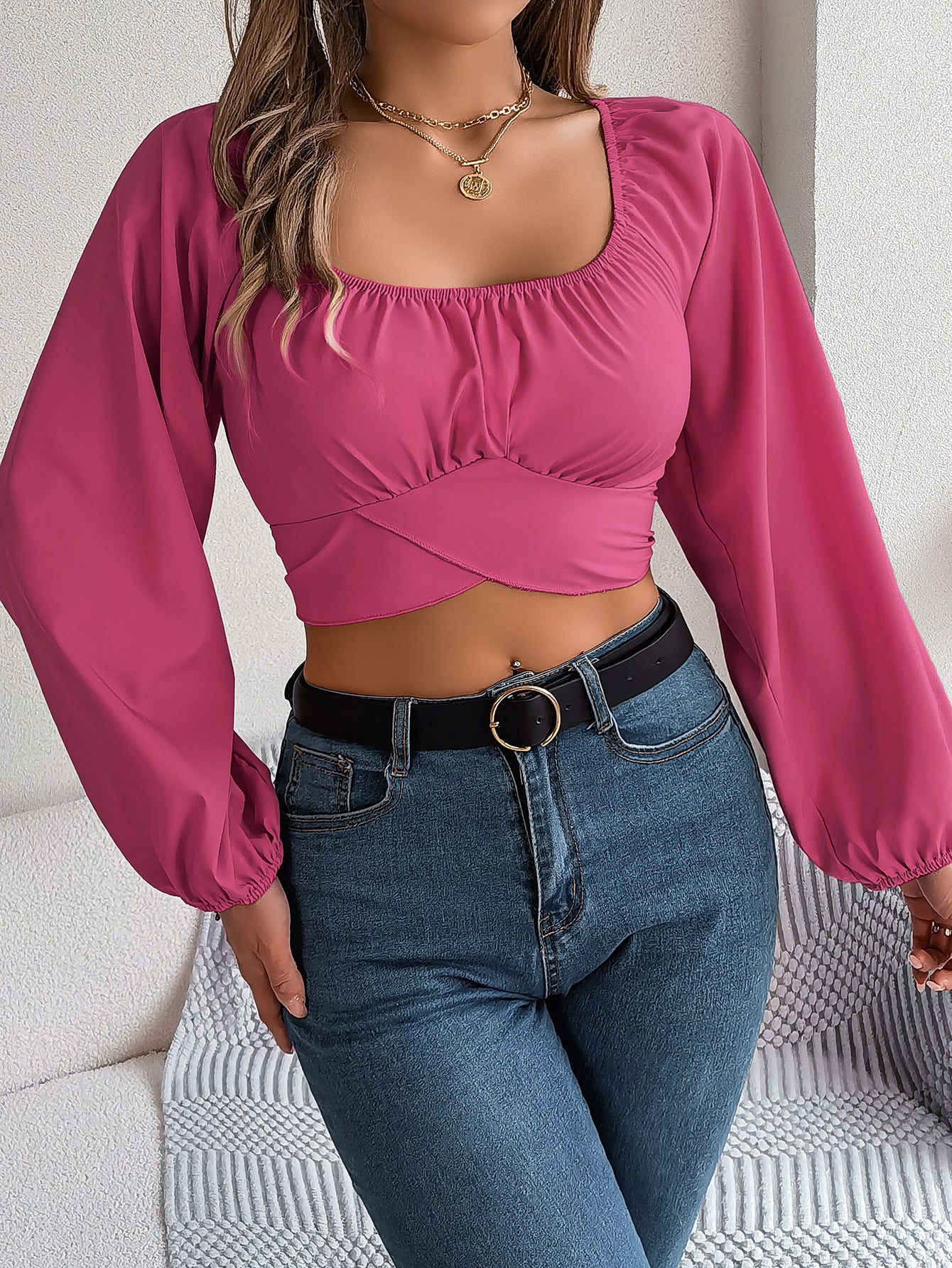 Blusa con mangas acampanadas