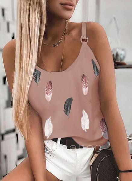 Top halter estampado con cuello redondo