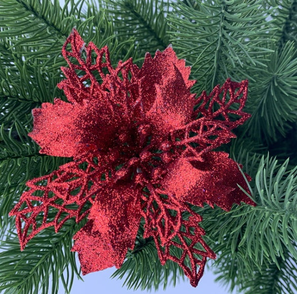 Flor de pascua para el arbol de navidad