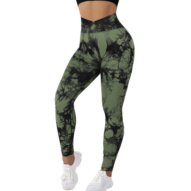 Leggings sin costuras con efecto tie-dye