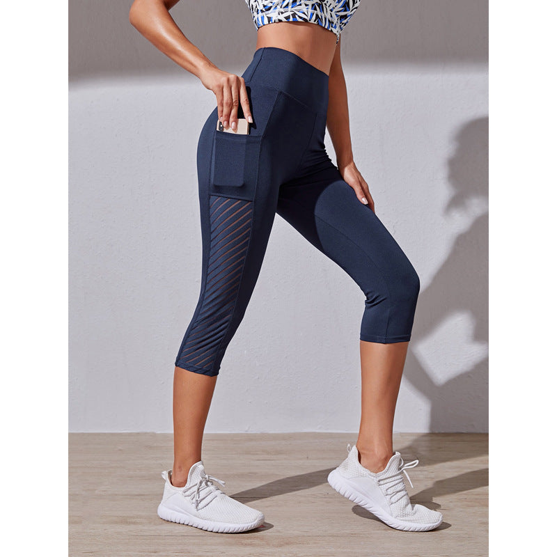 Pantalones de yoga cortos con bolsillo