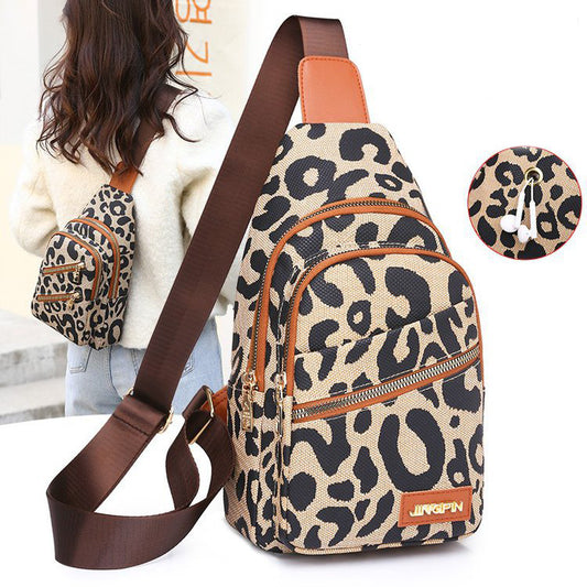 Bolso bandolera con estampado de leopardo