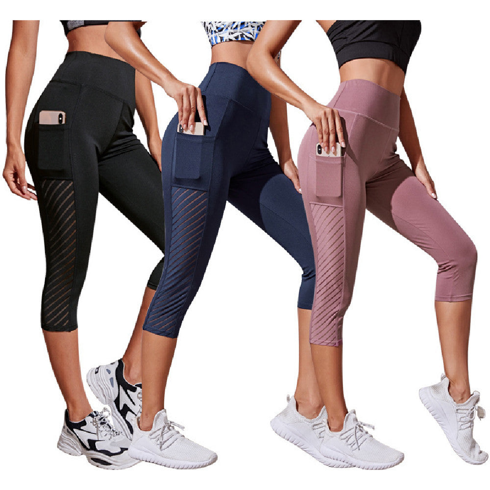 Pantalones de yoga cortos con bolsillo