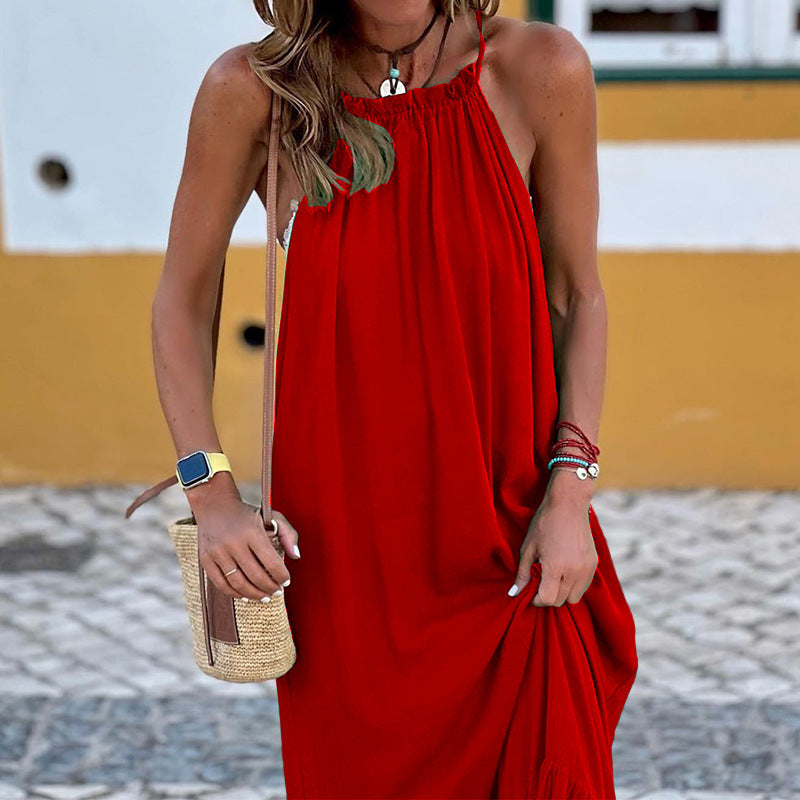 Vestido halter sin mangas