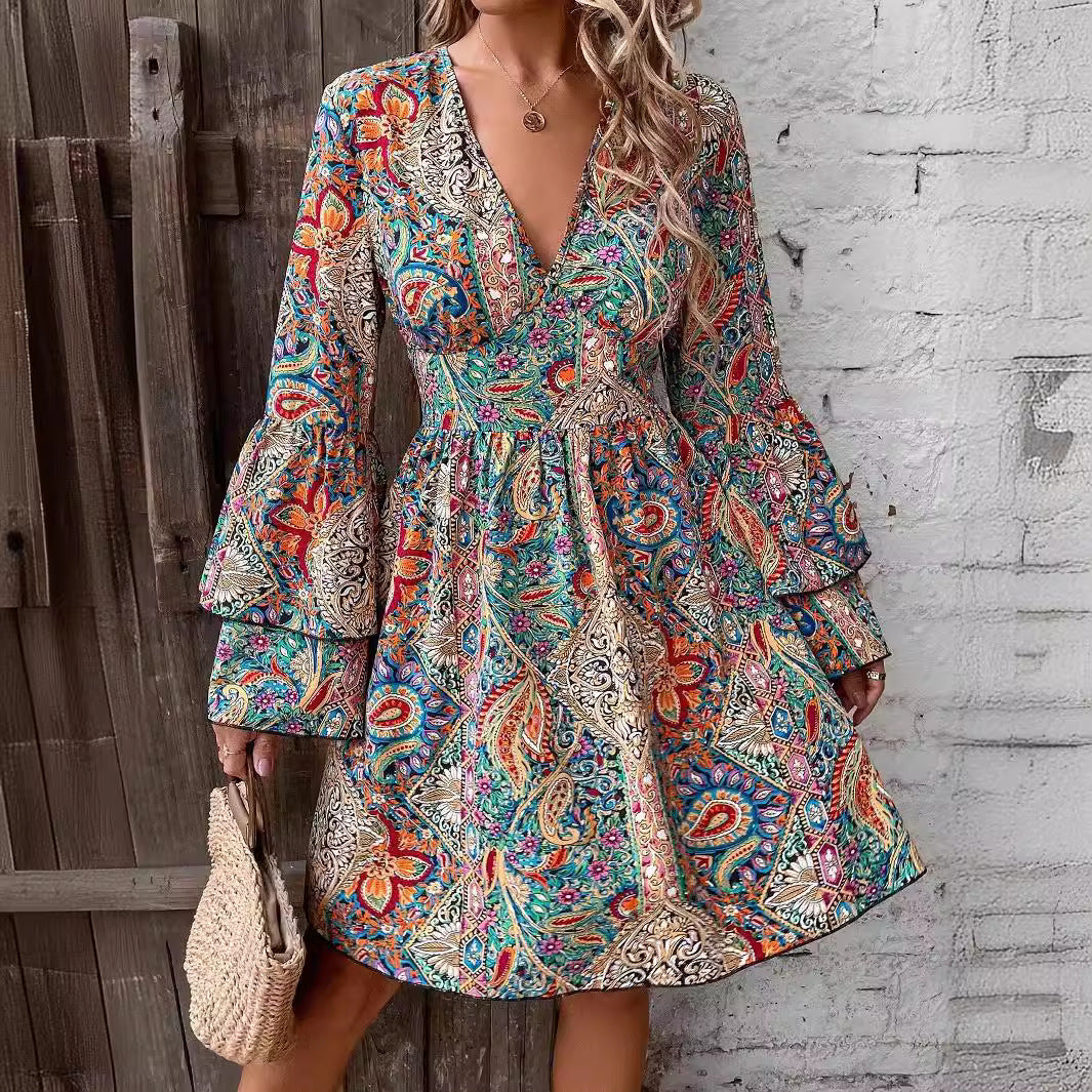 Vestido elegante con estampado floral