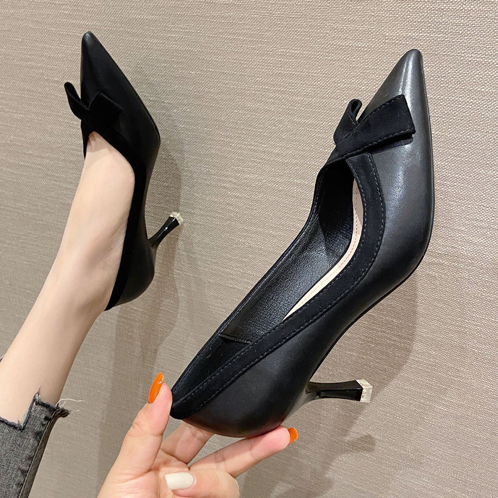 Tacones altos con lazo de estilo francés