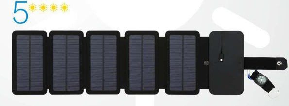 Panel Solar plegable para exteriores, portátil, 5V, 2.1A