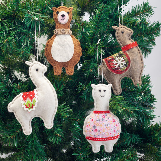 Juego de colgantes decorativos creativos de alpaca para árbol de Navidad