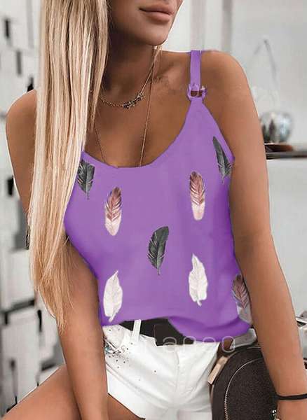 Top halter estampado con cuello redondo